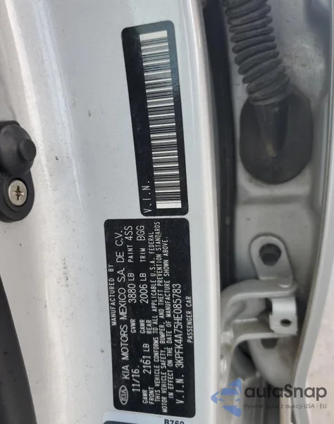 2017 Kia Forte Lx из США, поврежденный, VIN 3KPFK4A75HE085783